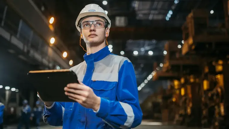 Technicien sur le terrain en environnement industriel