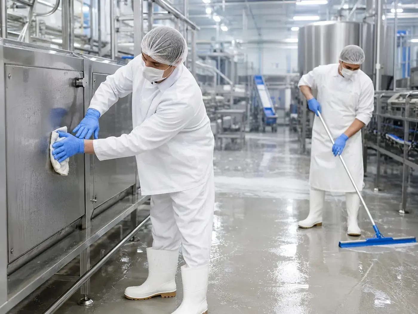 Ligne de production en environnement pharmaceutique